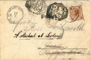 1899 (Vorläufer) Tirol, Gruss aus den Bergen. Art Nouveau litho