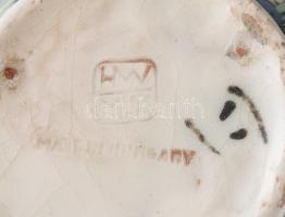 cca 1920/30, Hódmezővásárhely Művészek Majolikatelepe korsó. Jelzett: masszába nyomott H.M.V.M.M.T.,...