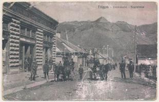 1912 Gyergyótölgyes, Tölgyes, Tulghes, Tulghies; Fő utca, Niszel Lőrincz és Testvére üzlete és saját kiadása / Hauptstrasse / main street, publisher's shop (felületi sérülés / surface damage)