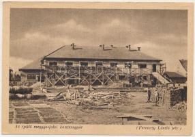 Meggyesfalva, Mureseni; Az épülő konzervgyár. Erdélyrészi Hangya Szövetkezet kiadása, Ferenczy László felvétele / canning factory under construction (EK)