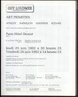 Art primitfs. Afrique, Amériques, Indonésie, Océanie. Paris, Hotel Druot. Guy Loudmer. Párizs, 1992,...