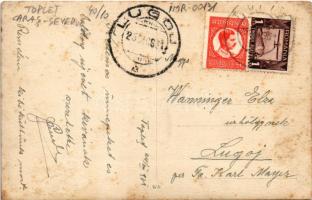 1931 Toplec, Csernahéviz, Toplet; fürdőzők és csónakázók a Cserna partján / Cerna riverside with bat...