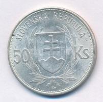 Szlovákia 1944. 50K Ag "Függetlenség 5. évfordulója" T:XF ph Slovakia 1944. 50 Korun Ag &q...