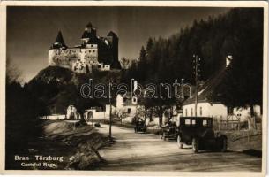 Törcsvár, Törzburg, Bran-Poarta, Bran; vár, automobil. Atelier Heinr. Gust (Brasov) / Castelul Regal / castle, automobiles