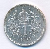Ausztria 1914. 1K Ag "Ferenc József" T:AU patina Austria 1914. 1 Corona Ag "Franz Jos...