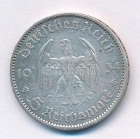 Német Harmadik Birodalom 1934A 5M Ag "Garnisonkirche" T:XF,VF patina German Third Reich 19...