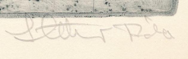 Stettner Béla (1928-1984): Egy ember szól, de milliók nevében. Rézkarc, papír, jelzett. 19,5x30 cm