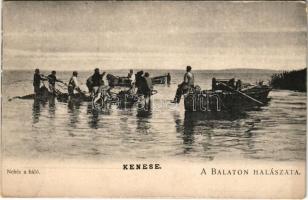 Balatonkenese, Kenese; A Balaton halászata, nehéz a háló. D.K.F., E. 916. (fl)