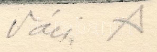 Váci András (1928-1989): A nép szétnéz saját országában (Petőfi). Rézkarc, papír, jelzett, 20×29 cm