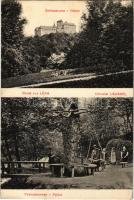 Léka, Lockenhaus; Várrom, Pálkút / Schlossruine, Paulusbrunnen / castle ruins, mineral water spring (fa)