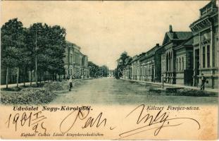 1901 Nagykároly, Carei; Kölcsey utca. Csókás László kiadása / street