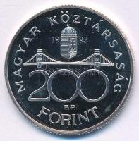 1992. 200Ft Ag "MNB" T:PP fo. halovány patina 
Adamo F13