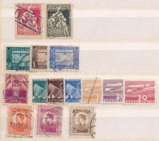 Kis román illetékbélyeg összeállítás néhány magyar illetékbélyeggel