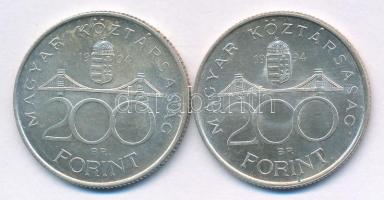 1994. 200Ft "Deák" Ag (2x) T:AU patina Adamo F13.1