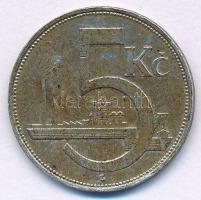 Csehszlovákia 1929. 5K Ag T:AU,XF patina Czechoslovakia 1929. 5 Korun Ag C:AU,XF patina Krause KM#11