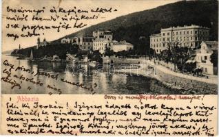 1904 Abbazia, Opatija; Südstrand, Pension Bellevue (EK)