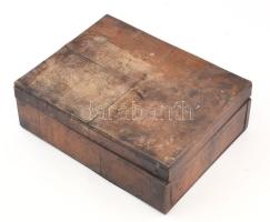 Első világháborúban használt borotválkozó tükör, korának megfelelő állapotban, sérült, 33x26x11 cm