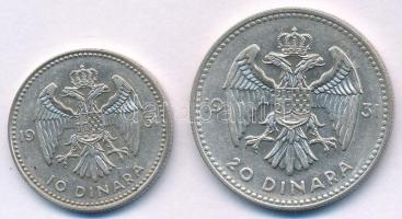 Jugoszlávia 1931. 10D Ag "I. Sándor" + 20D Ag "I. Sándor" T:AU,XF 
Yugoslavia 1...