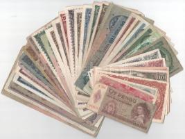 37db-os vegyes korona, pengő, forint bankjegy tétel, közte 1946. 100.000BP stb. T:vegyes