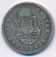 1890KB 1Ft Ag "Ferenc József, Fiume-címer" T:F ph., patina Adamo M15