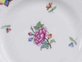 Herendi 6 darabos desszertes tányér készlet. 1960 körül. Jelzett, kézzel festett, hibátlan, d: 14,5 ...