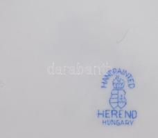 Herendi 6 darabos desszertes tányér készlet. 1960 körül. Jelzett, kézzel festett, hibátlan, d: 14,5 ...