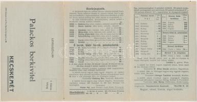 Kecskemét, Első Kecskeméti Palackos Borkivitel. Borárjegyzék, megjelenik minden hó elsején. Szerkesz...