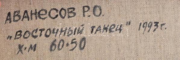 Avanesov jelzéssel, grúz festő, XX. sz. vége: Tavaszi tánc, 1993. Olaj, vászon, 60x50 cm. Hátoldalán...