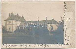 1905 Erdőgyarak, Ghiorac, Csegőd; Tisza kastély / castle in Cighid. photo (szakadás / tear)