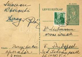 1935 Beregi Oszkár kézírása és aláírása levelezőlapon
