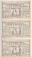 Budapest 1903. "Tanuló Sorsjegy" 1K értékben (5x) sorszámkövetők "098226-098230"...