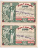 Budapest 1903. "Tanuló Sorsjegy" 1K értékben (5x) sorszámkövetők "098226-098230"...