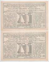 Budapest 1903. "Tanuló Sorsjegy" 1K értékben (5x) sorszámkövetők "098226-098230"...