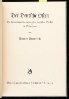 Werner Emmerich: Der Deutsche Osten - Die kolonisatorische Leistung des deutschen Volkes im Mittelalter. Lipcse, 1935, Insel. Német nyelven. 48 p. + 63 fekete-fehér kép (közte egy az erdélyi, felsőbajomi erődtemplomról). Kiadói kartonált papírkötés, gerincen apró kopásnyomokkal.