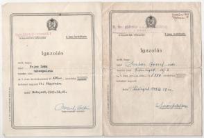 Budapest 1949-1955. Kitöltött békekölcsön és tervkölcsön igazolások (8x) T:F