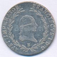 1815B 20kr Ag "I. Ferenc" T:VF,F karc Unger III.: 1378.a, Huszár: 1973, Adamo C31