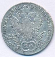 1806B 20kr Ag "I. Ferenc" T:VF,F
Unger III.: 1376.a, Huszár: 1967., Adamo C29