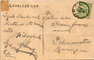 1907 Igal (Somogy), Római katolikus iskola, templom. kapható Adler Antalnál, Art Nouveau floral (r)