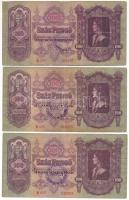 1930. 100P "BÉLAPÁTFALVA KÖZSÉG FELÜLBÉLYEGZÉSE 1944.DEC 21" hamis felülbélyegzéssel (3x) ...