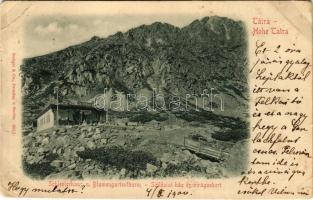 1900 Tátra, Magas-Tátra, Vysoké Tatry; Schlesierhaus u. Blumengartenturm / Sziléziai ház, Virágoskert / Sliezsky dom, Kvetnicova veza / chalet, mountain (EB)