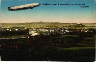 Munkács, Mukacheve, Mukacevo; Montázs léghajóval / Montage with airship