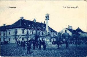 1909 Zombor, Sombor; Szentháromság tér és szobor. kaufmann Emil kiadása / square and monument (EK)