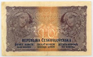 Csehszlovákia 1919. 10K "O 137 654778" T:F bal felső sarokban ~4mm-es szakadás
Czechoslov...