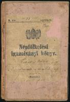 1910 Népfölkelési igazolvány a Miskolci 10. gyalogezred katonája részére betétlappal