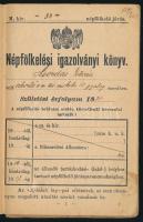 1910 Népfölkelési igazolvány a Miskolci 10. gyalogezred katonája részére betétlappal