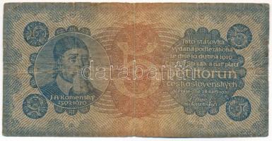 Csehszlovákia 1921. 5K T:VG  Czechoslovakia 1921. 5 Korun C:VG  Krause 15