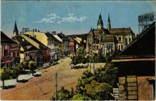 1924 Kassa, Kosice; Hlavná ulica / Fő utca, székesegyház / main street, cathedral (EK)