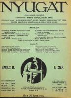 1921 A Nyugat XIV: évf. 8. és 12. szám. egybe kötve félvászon védőkötésben