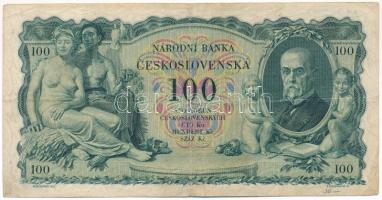 Csehszlovákia 1931. 100K "Y 598131" T:F 
Czechoslovakia 1931. 100 Korun "Y 598131&qu...