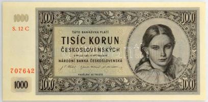 Csehszlovákia 1945. 1000K "12 C 707642" T:UNC Czechoslovakia 1945. 1000 Korun "12 C 7...